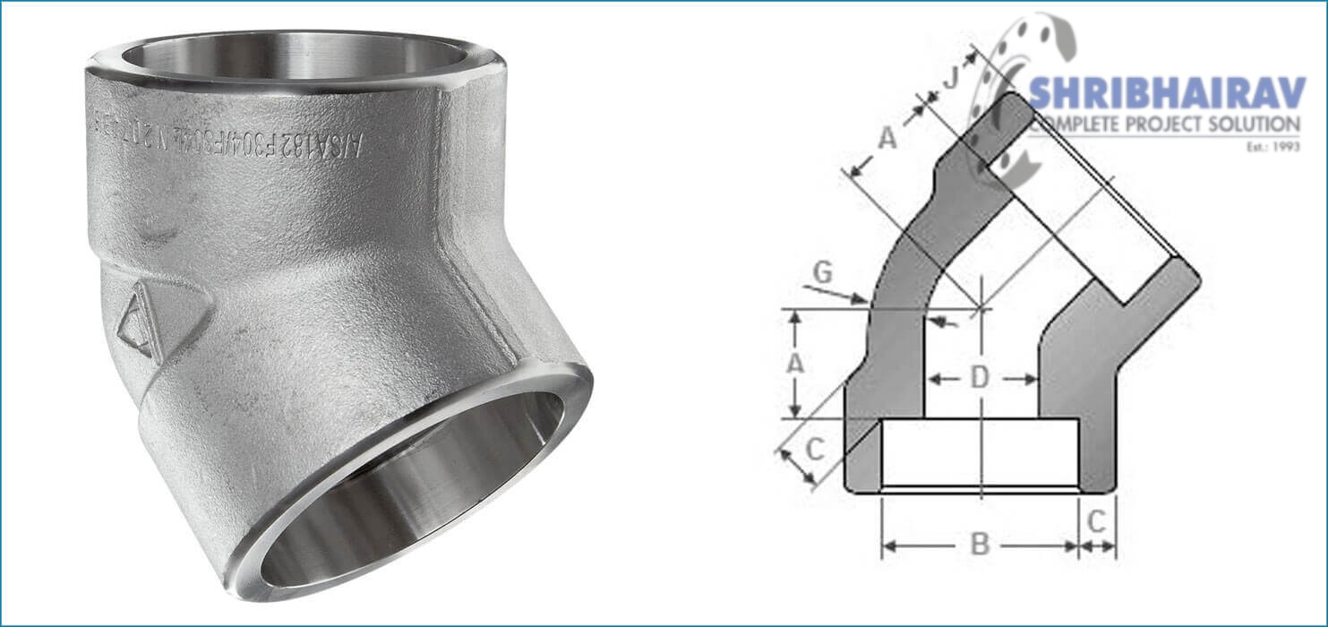 SS Socket Weld 45 Deg Elbow Manufacturer & Exporter